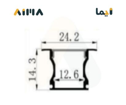 صورة نيو باور المنيوم بروفايل أسود مخفي جداري سقفي طول 3 متر مقاس 2414